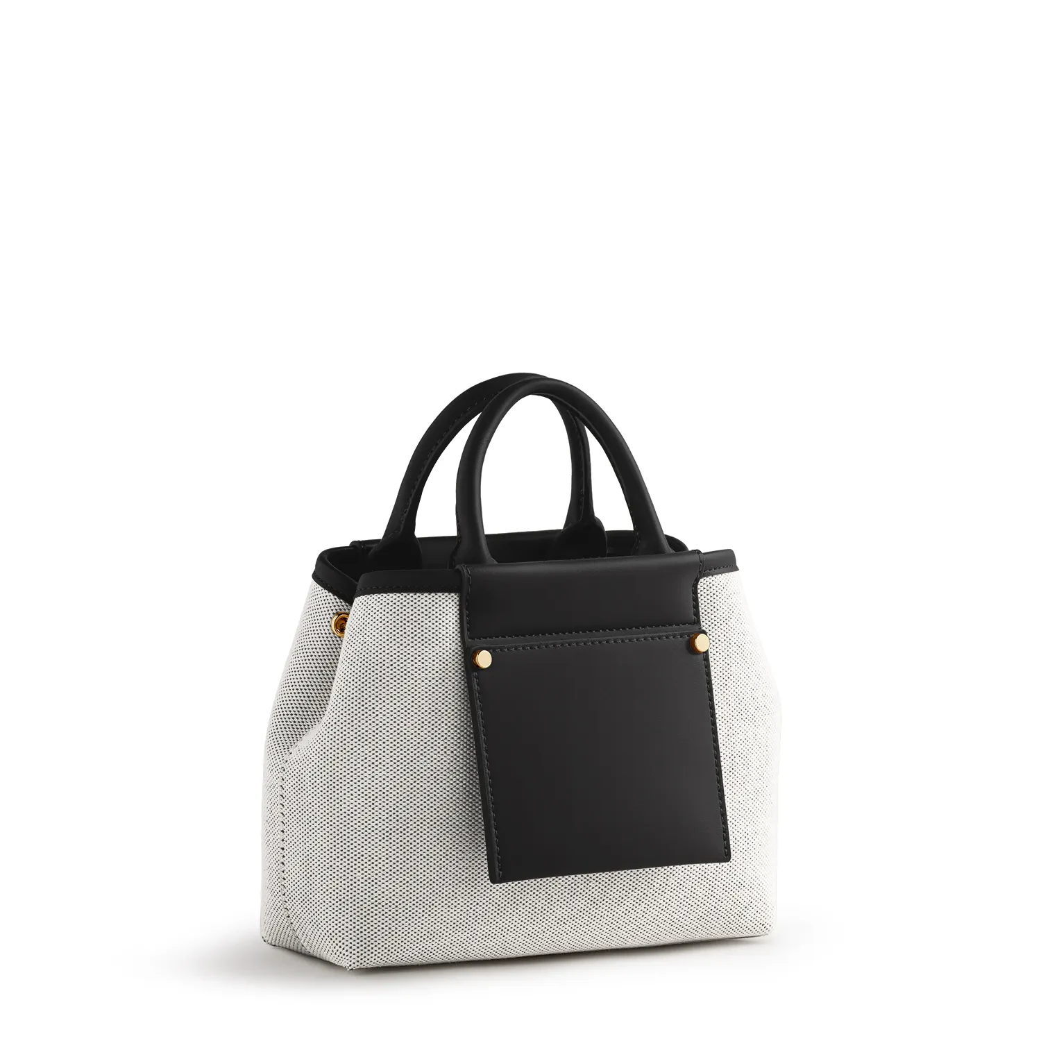 PICOLA TOP HANDLE BAG LUXE CANVAS - BLACK